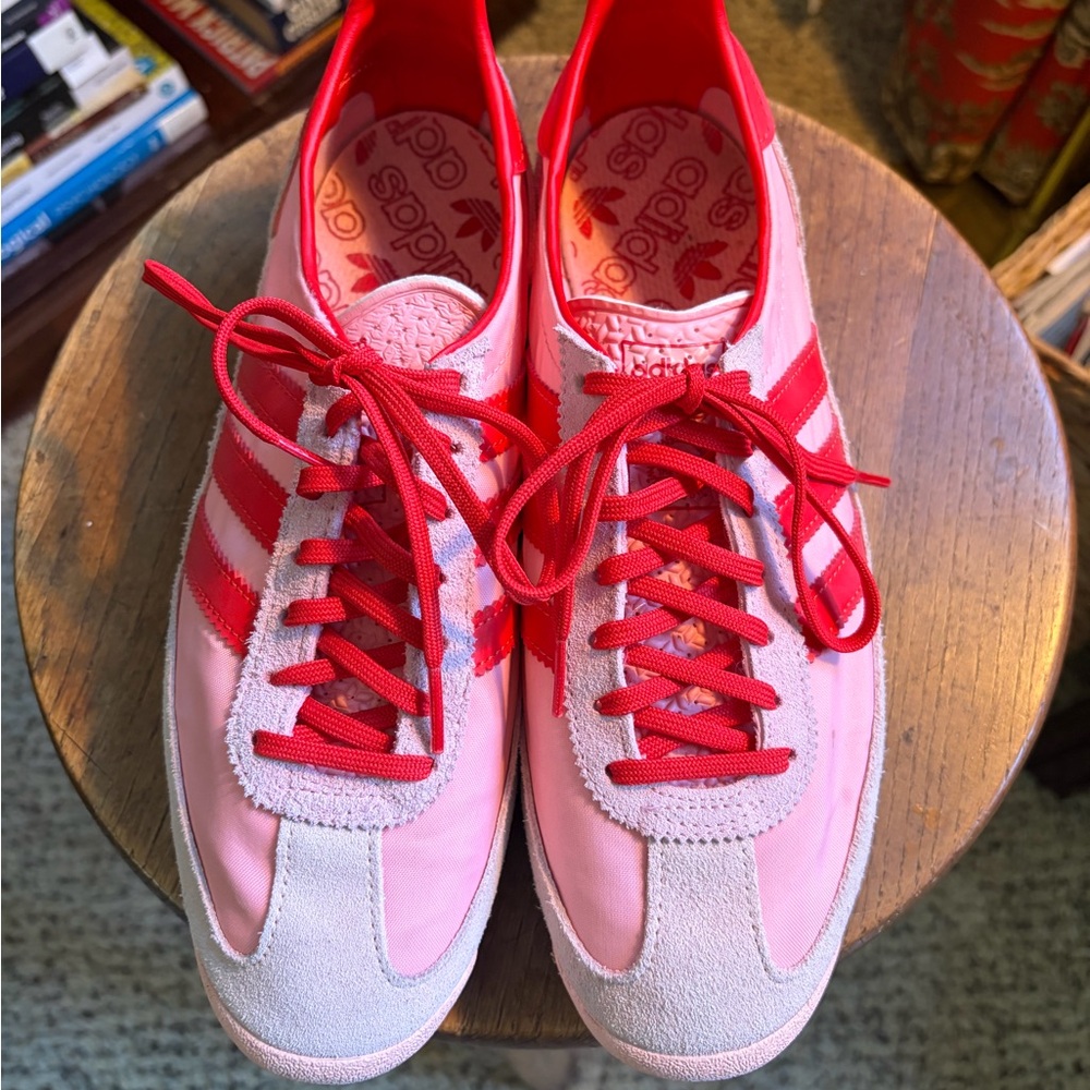 adidas Women's Pink and Red Retro Runner Sneakers